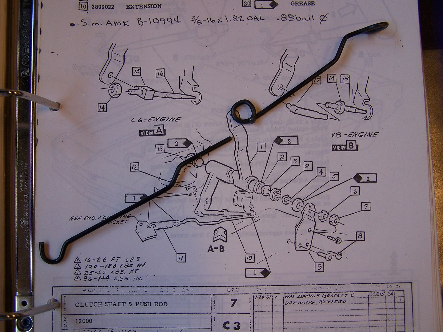 Clutch return spring bracket Team Camaro Tech
